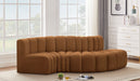 Arc - Velvet 4 Piece L-Shaped Modular Sofa - Saddle - Simple Home Plus