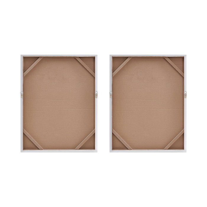Glimmer - Hand Brush Heavy Textured Glitz Embellished Canvas (Set of 2) - Silver - Simple Home Plus