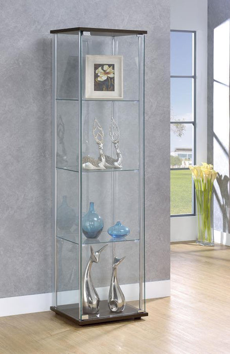 Bellatrix - 4-Shelf Clear Glass Curio Cabinet - Simple Home Plus