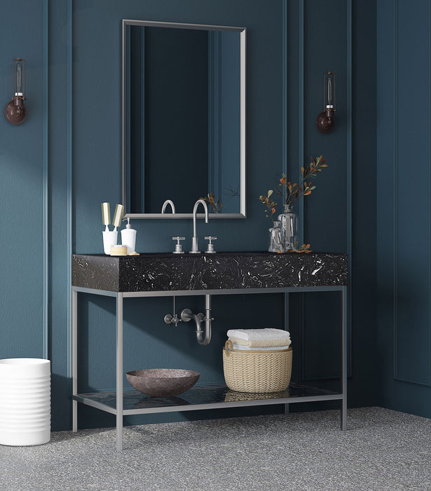 Marmo - Engineered Marble Bathroom Vanity With Chrome Base - Simple Home Plus