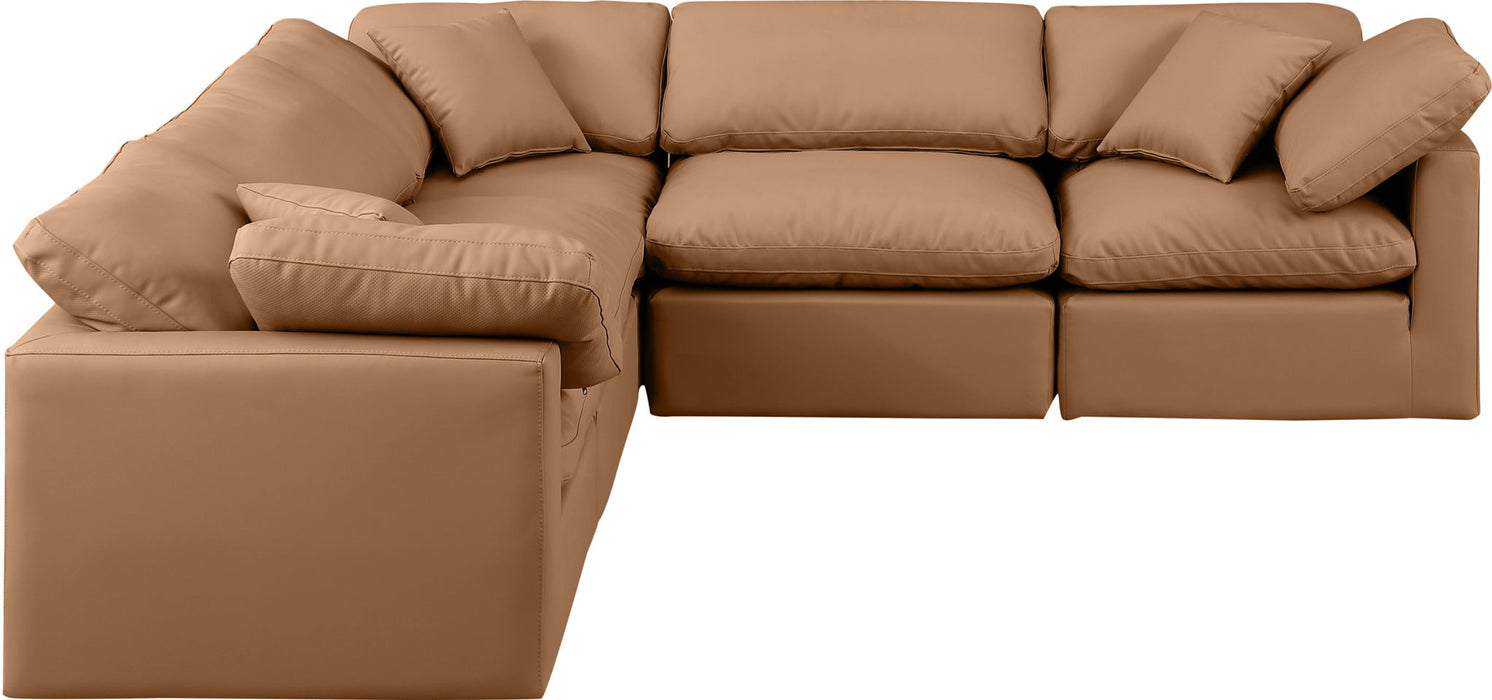 Indulge - Faux Leather 5 Piece Modular Corner Sectional - Simple Home Plus