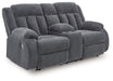 Observation - Steel - Double Reclining Power Loveseat With Console - Simple Home Plus