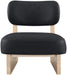 Vetra - Vegan Leather Upholstered Accent Chair With Natural Base - Simple Home Plus