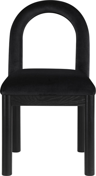 Conrad - Velvet Dining Chair With Black Legs - Simple Home Plus