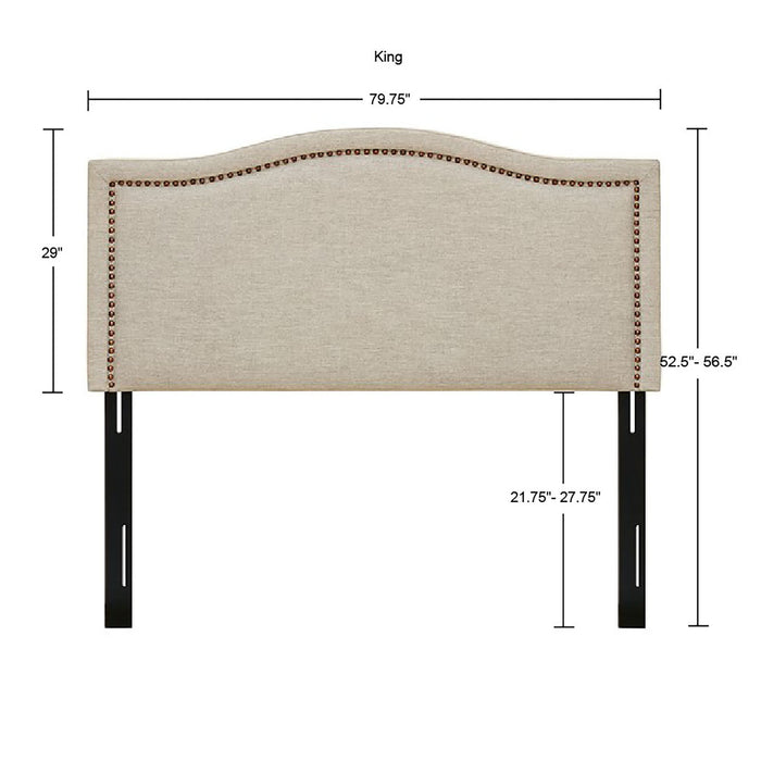 Nadine - King Upholstery Headboard - Natural - Simple Home Plus