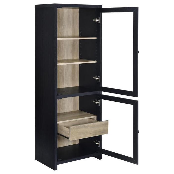 Denison - 67" 2-Door Media Tower Storage Cabinet - Black - Simple Home Plus