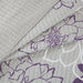 Lola - 6 Piece Reversible Printed Coverlet Set - Purple - Simple Home Plus