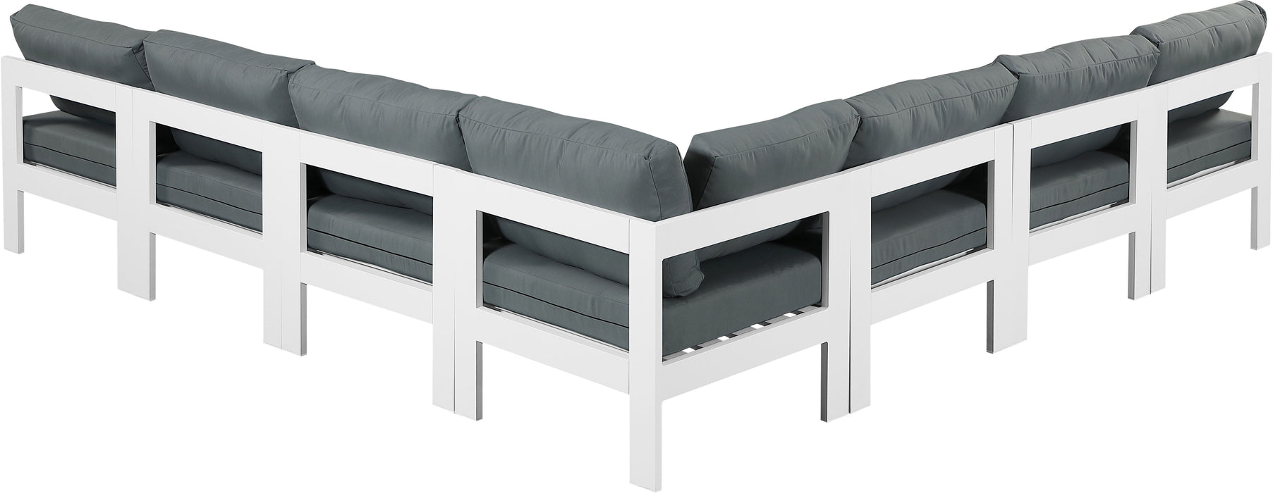 Nizuc - Outdoor Patio 7 Piece Modular Sectional With White Frame - Simple Home Plus