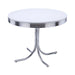 Retro - Round Wood Top Dining Table - White And Chrome - Simple Home Plus