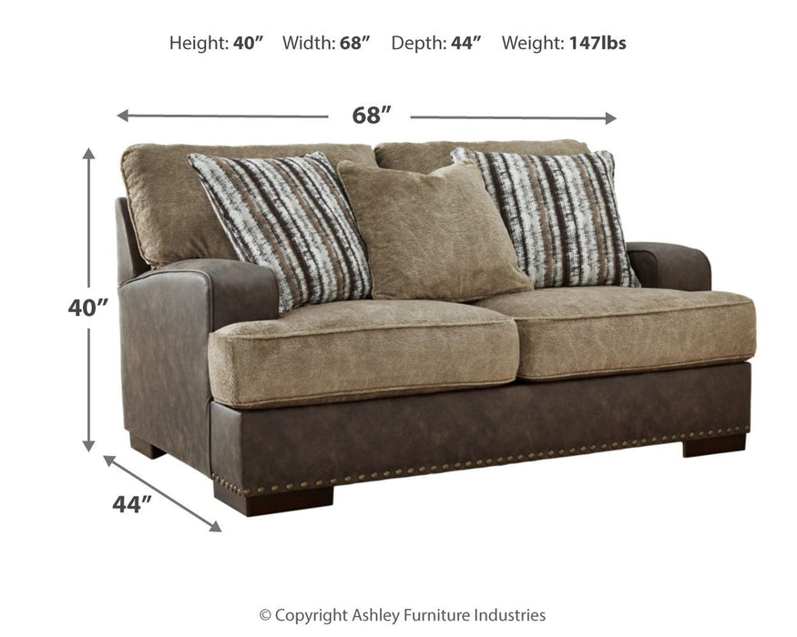 Alesbury - Chocolate - Loveseat - Simple Home Plus