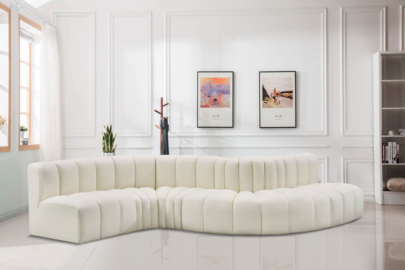 Arc - Faux Leather 6 Piece Curved Modular Sofa