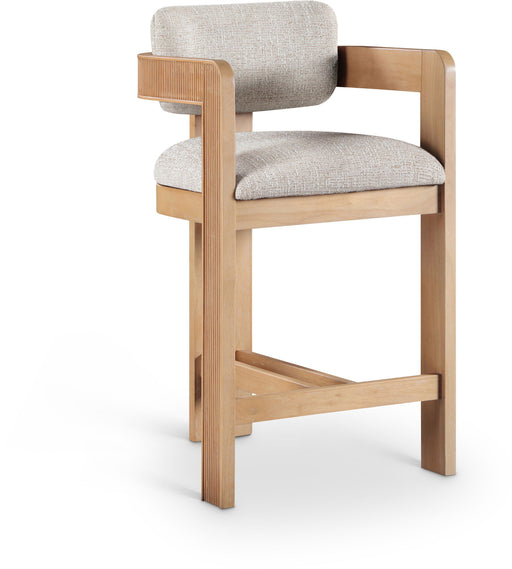 Sacha - Linen Stool With Natural Base - Simple Home Plus