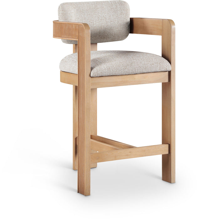 Sacha - Linen Stool With Natural Base - Simple Home Plus
