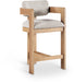 Sacha - Linen Stool With Natural Base - Simple Home Plus