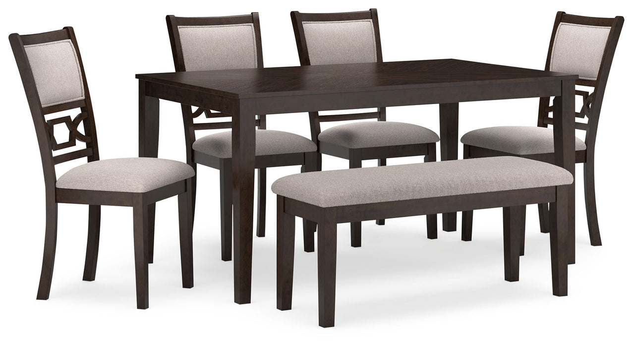 Langwest - Brown - Dining Room Table Set (Set of 6) - Simple Home Plus