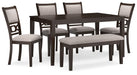 Langwest - Brown - Dining Room Table Set (Set of 6) - Simple Home Plus