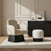 Marlowe - Linen Textured Fabric Upholstered Swivel Accent Chair - Stained Black - Simple Home Plus