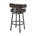 Lorin - 26" Counter Height Swivel Bar Stool - Java - Brown Finish And Faux Leather - Simple Home Plus