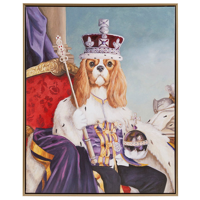 Pet Portrait - King Charles Spaniel Iii Framed Canvas Wall Art - Multi - Simple Home Plus
