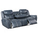 Sloane - Upholstered Padded Arm Reclining Sofa - Blue - Simple Home Plus