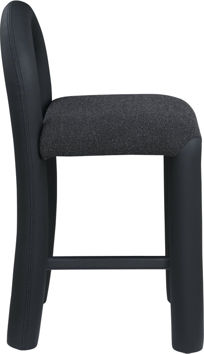 Amari - Vegan Leather and Boucle Fabric Stool - Simple Home Plus