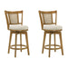 Isla - 26" Amber Glow Counter Height Rubberwood Swivel Barstool - Simple Home Plus