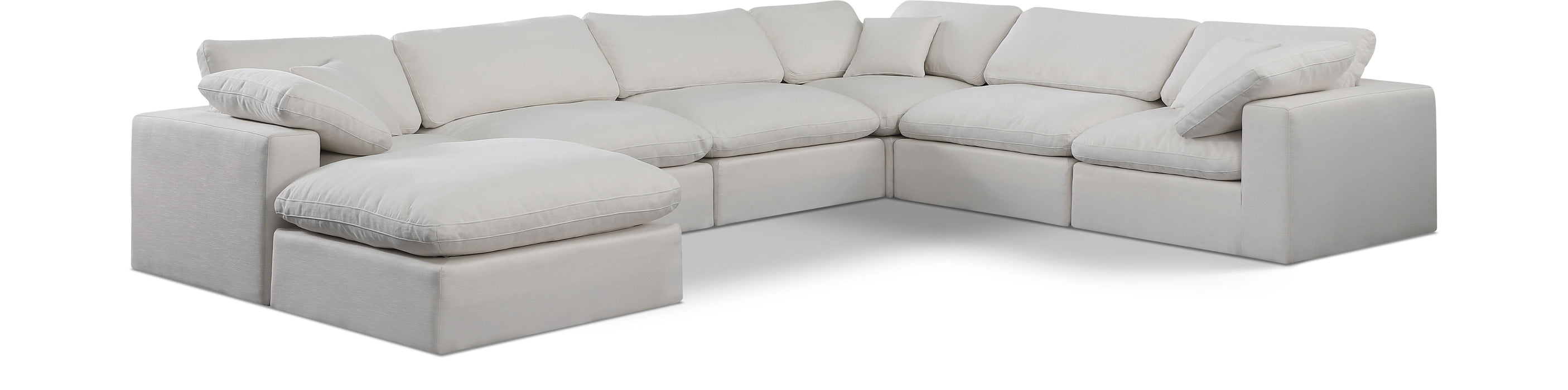 Comfy - 7 Piece Linen Modular Sectional With Chaise - Simple Home Plus