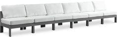 Nizuc - Outdoor Patio 6 Seat Armless Modular Sofa With Gray Frame - Simple Home Plus