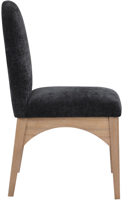 Waldorf - Chenille Dining Side Chair With Natural Legs - Simple Home Plus