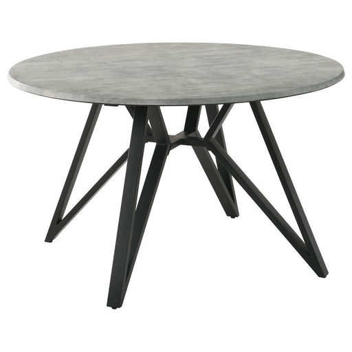Neil - Round Smart Top Dining Table - Gunmetal - Simple Home Plus
