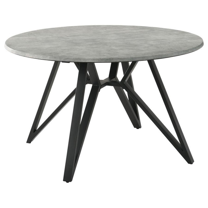 Neil - Round Smart Top Dining Table - Gunmetal - Simple Home Plus