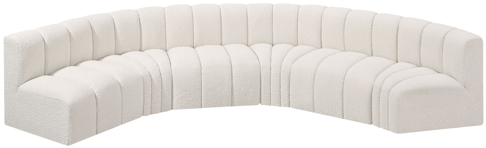 Arc - Boucle Fabric 6 Piece U-Shaped Modular Sofa - Simple Home Plus