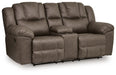 Lowilla - Double Reclining Loveseat With Console - Driftwood - Simple Home Plus