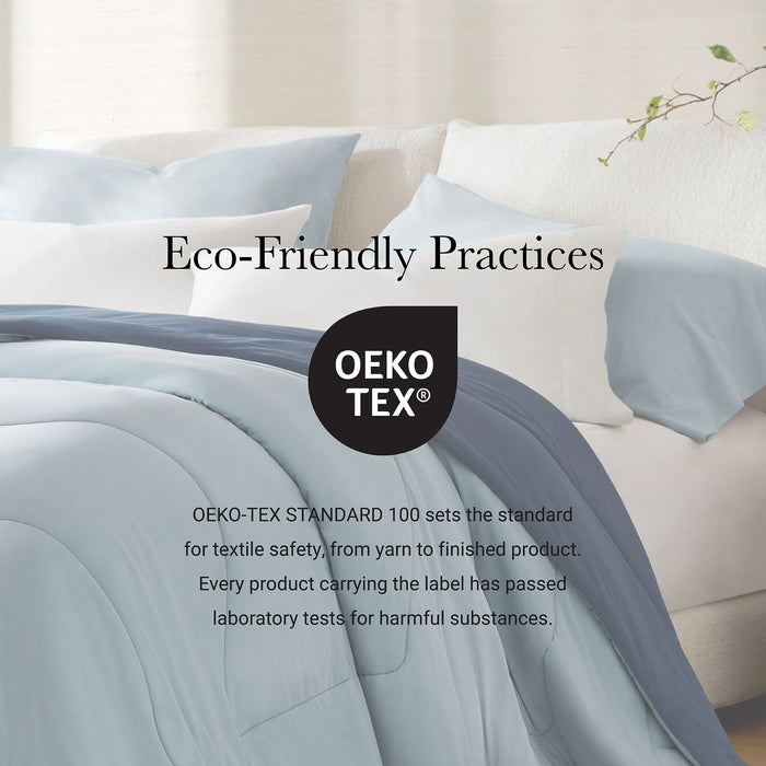 Cooling - Full/Queen Reversible Tencel Comforter Blanket - Blue - Simple Home Plus