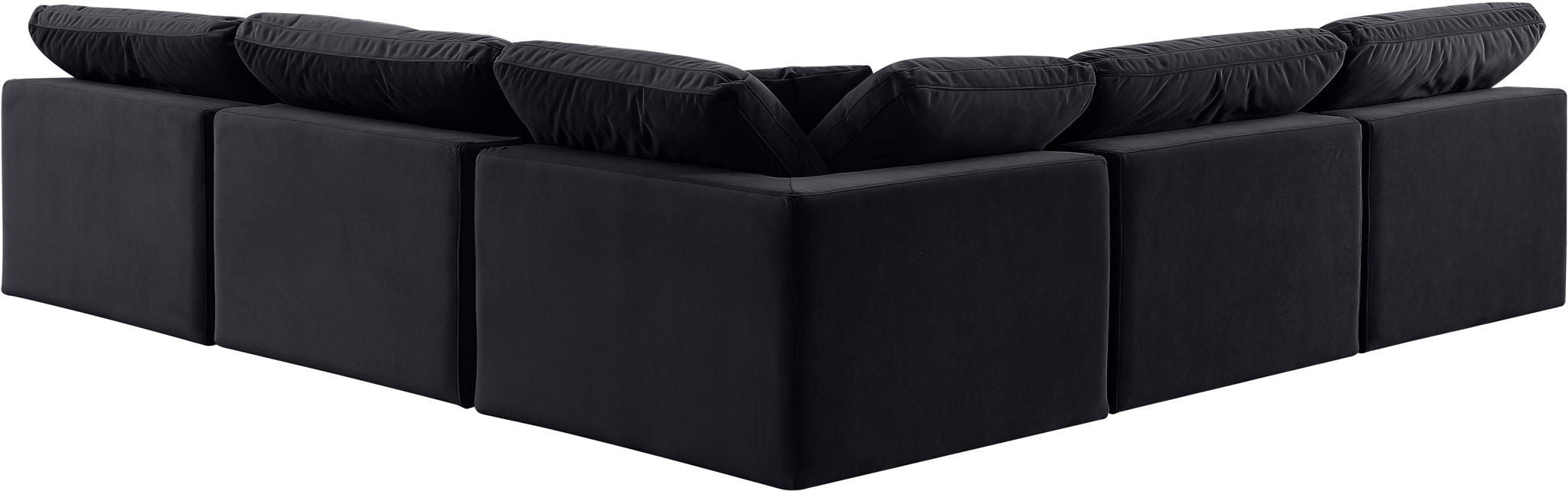 Comfy - 5 Piece Velvet Modular Corner Armless Sectional - Simple Home Plus