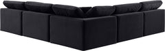 Comfy - 5 Piece Velvet Modular Corner Armless Sectional - Simple Home Plus