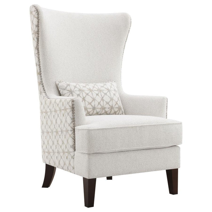 Pippin - Upholstered High Wingback Accent Chair - Latte - Simple Home Plus