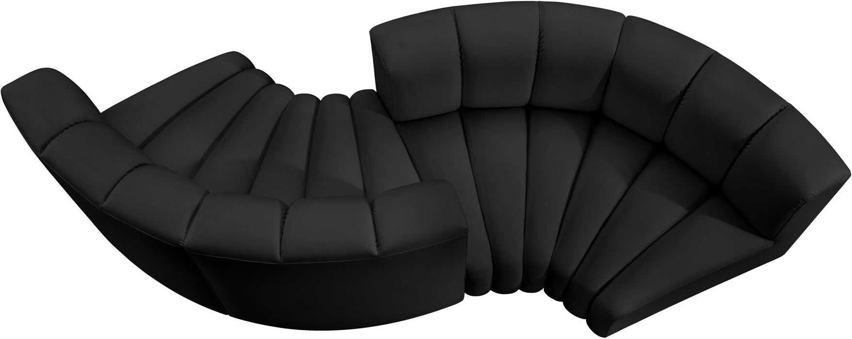 Arc - Faux Leather 4 Piece Curved Modular Sofa - Simple Home Plus
