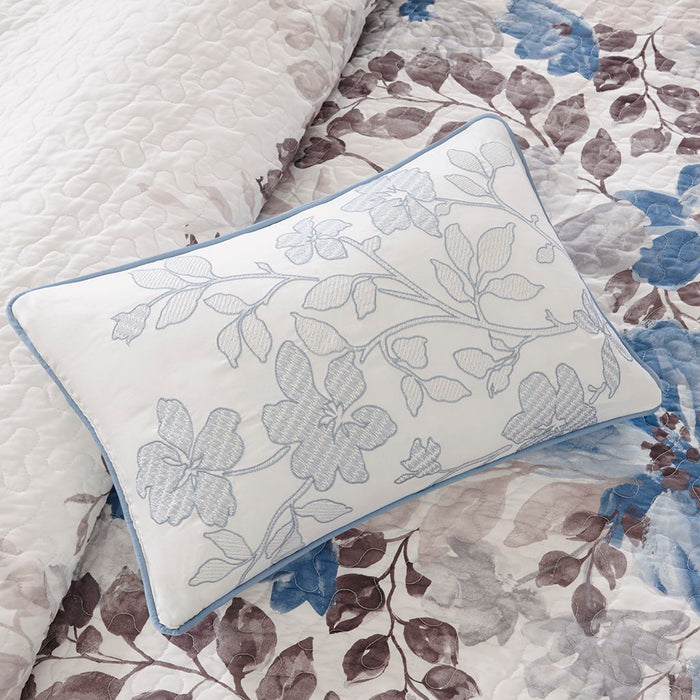 Luna - 6 Piece Reversible Coverlet Set - Blue - Simple Home Plus