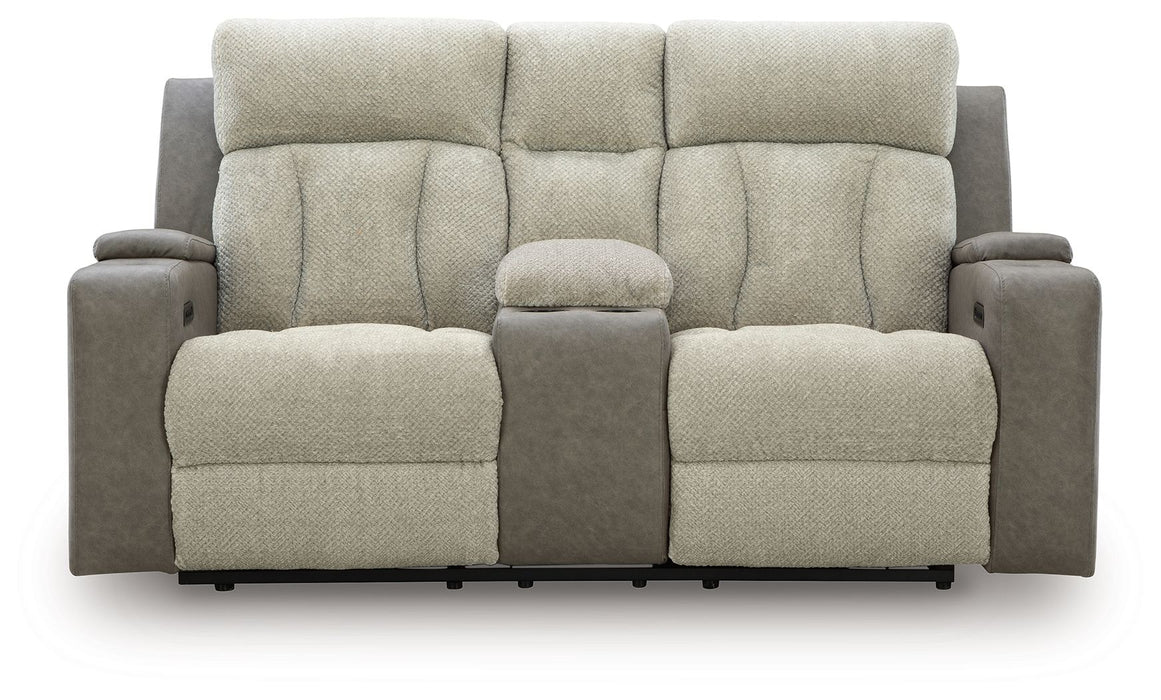 WhipLash - Sisal - Power Reclining Loveseat With Console / Adj Headrest - Simple Home Plus