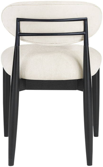 Riccio - Fabric Dining Side Chair (Set of 2) - Black Frame - Simple Home Plus