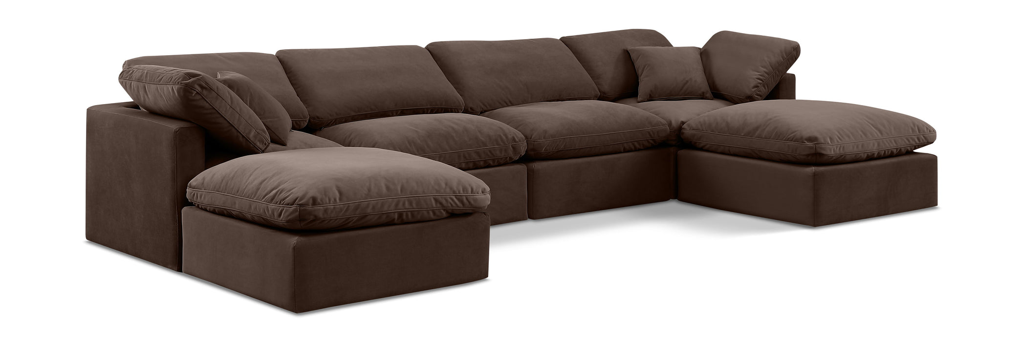 Indulge - Velvet 6 Piece Modular Double Chaise Sectional - Simple Home Plus
