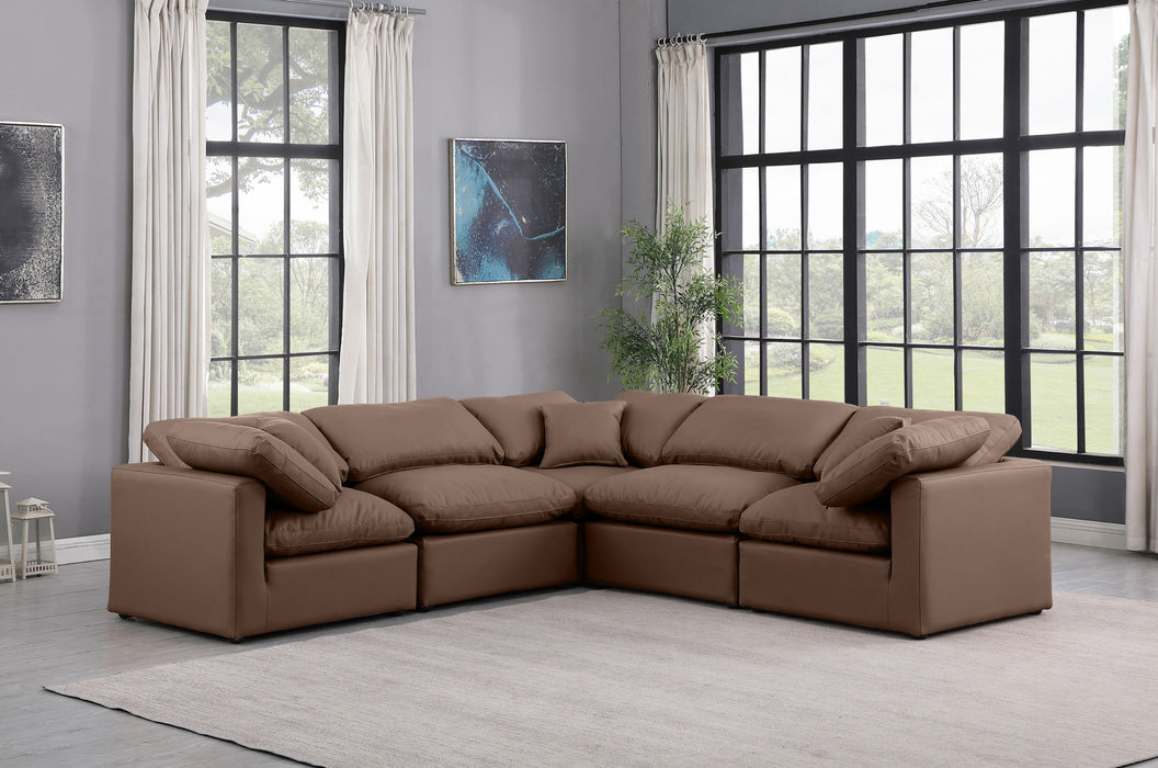 Indulge - Faux Leather 5 Piece Modular Corner Sectional - Simple Home Plus