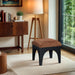 Lawson - Chenille Fabric Ottoman - Black Base - Simple Home Plus