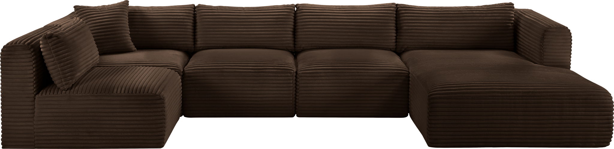 Shaggy - 5 Piece Modular U-Shaped Sectional - Simple Home Plus
