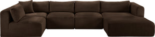 Shaggy - 5 Piece Modular U-Shaped Sectional - Simple Home Plus