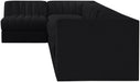 Rummi - Velvet Performance Fabric Upholstered 6 Piece Modular Sectional, L-Shaped (Right) - Simple Home Plus