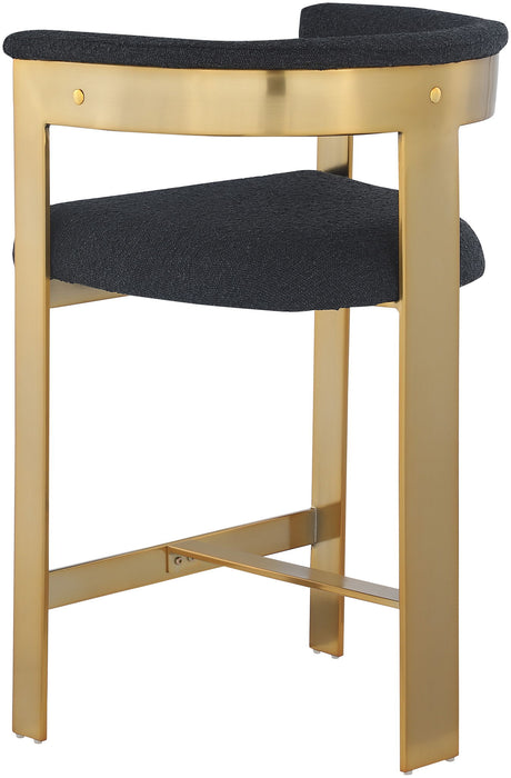 Romeo - Boucle Counter Stool With Gold Base (Set of 2) - Simple Home Plus