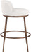 Ferro - Performance Fabric Upholstered Bar Stool - Cream / Antique Bronze - Simple Home Plus