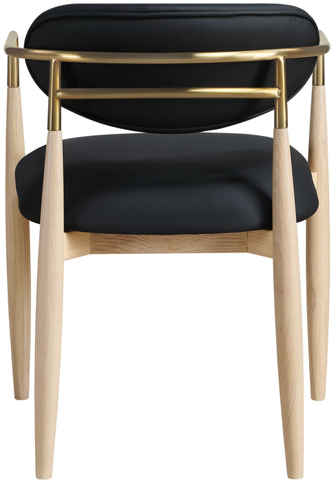 Riccio - Dining Arm Chair (Set of 2) - Natural And Gold Frame - Simple Home Plus